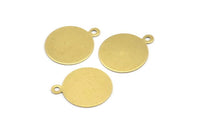 Brass Round Charm, 25 Raw Brass Tags (19x16x0.50mm) Brs 89 A0221