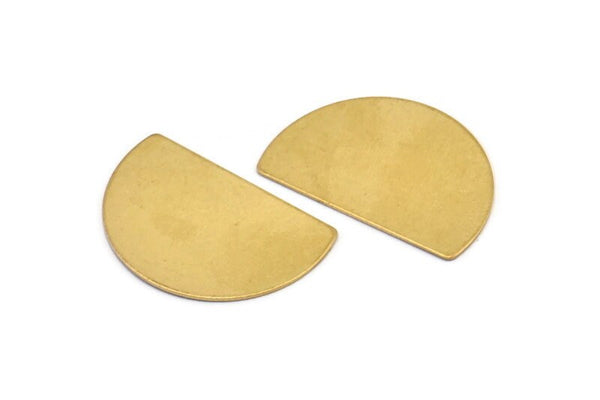 Yarım Daire Boş, 12 Deliksiz Ham Pirinç Yarım Ay Boş (26,5x17,5x0,50 mm) D986