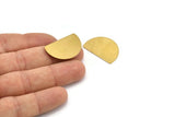 Semi Circle Blank, 12 Raw Brass Half Moon Blanks Without Holes (26.5x17.5x0.50mm) D986