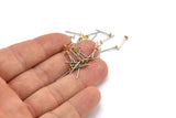 Earring Post Stud, 100 - 316L Stainless Steel Earring Posts With Raw Brass 3mm Flat Pad, Ear Studs BS 2317