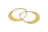 Brass Drop Charm, 4 Raw Brass Drop Charms With 1 Loop, Earrings, Findings (54x42x0.80mm) D1139