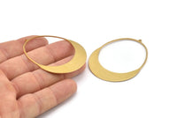 Brass Drop Charm, 4 Raw Brass Drop Charms With 1 Loop, Earrings, Findings (54x42x0.80mm) D1139