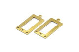 Brass Rectangle Charm, 24 Raw Brass Rectangle Charms with 1 Loop And 3 Holes, Pendants, Earrings (28x14x0.80mm) B0326