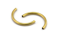 Brass Noodle Tubes - Raw Brass Semi Circle Curved Tube Beads (3x35mm) D0263