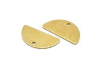 Semi Circle Pendant, 24 Raw Brass Semi Circle Blanks With 1 Hole (21x10x0.80mm) R036