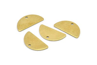 Semi Circle Pendant, 24 Raw Brass Semi Circle Blanks With 1 Hole (21x10x0.80mm) R036