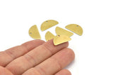 Semi Circle Pendant, 24 Raw Brass Semi Circle Blanks With 1 Hole (21x10x0.80mm) R036