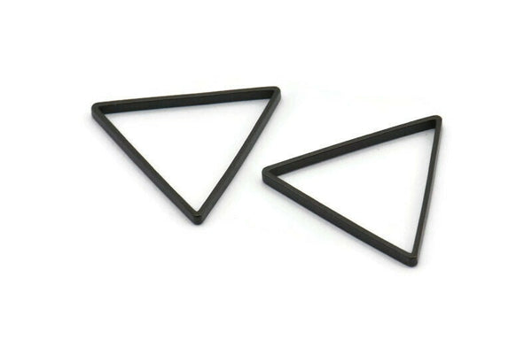 Black Triangle Charm, 12 Oxidized Brass Black Open Triangles, Rings, Charms (29x0.8x2mm) Bs 1195 S218