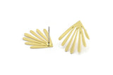 Earring Studs, 10 Raw Brass - Irregular Shaped Stud Earrings - Brass Earrings - Earrings (17x14x0.60mm) A2986