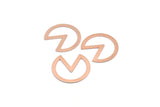Copper Circle Blank, 4 Raw Copper Pizza Slice Blanks, Findings (37x34x0.80mm) M03368