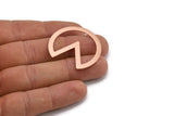 Copper Circle Blank, 4 Raw Copper Pizza Slice Blanks, Findings (37x34x0.80mm) M03368