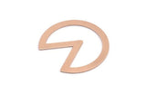 Copper Circle Blank, 4 Raw Copper Pizza Slice Blanks, Findings (37x34x0.80mm) M03368