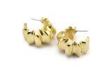 Küpe Çivisi, 2 Ham Pirinç - Çivili Küpeler - Pirinç Küpeler - Küpeler (27x16mm) N2056