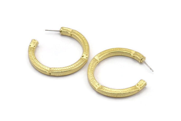 Earring Studs, 2 Raw Brass -  Stud Earrings - Brass Earrings - Earrings (38x4mm) N2061