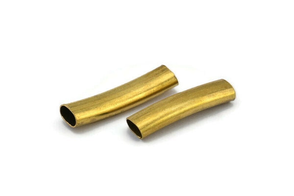 Brass Oval Tube - 24 Oval Raw Brass Tubes  (29x7.3x4.5mm) Sq32  BRC290