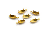 Marquise Prong Setting, 250 Raw Brass Marquise 1 Loop, 4 Prong Settings (5x10mm) S397