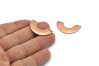 Rose Gold Geometric Pendant, 4 Rose Gold Plated Brass Semi Circle Blanks With 2 Holes, Findings (30x15x8x0.8mm) BS 1978 Q0642