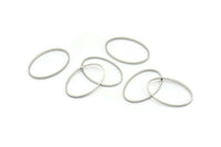 Silver Oval Connectors, 50 Silver Tone Oval Connectors, Rings, Findings (20x13x0.5mm) BS 2424