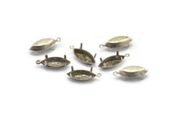 Marquise Prong Setting, 25 Antique Silver Plated Brass Marquise 1 Loop, 4 Prong Settings (7x15mm) S398 H0633