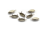 Marquise Prong Setting, 25 Antique Silver Plated Brass Marquise 1 Loop, 4 Prong Settings (7x15mm) S398 H0633