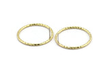 Brass Round Earring, 2 Textured Raw Brass Circle Shaped Stud Earrings (35x2mm) N2060