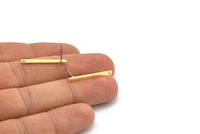 Pirinç Dikdörtgen Küpe, 1 Delikli 10 Ham Pirinç Küpe (25x2,5x0,80 mm) M03351 A2866