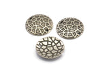 Silver Pendant Charms, 24 Antique Silver Plated Brass Connectors With 2 Holes, Charms, Findings, Pendant (16mm) Brs144 A0349