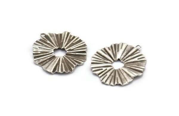 Gümüş Güneş Tılsımı, 1 Döngülü 12 Antik Gümüş Kaplama Pirinç Güneş Tılsımı, Bulgular, Küpeler (19x18mm) D1198 H1092