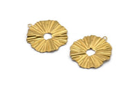 Brass Sun Charm, 24 Raw Brass Sun Charms With 1 Loop, Findings, Earrings (19x18mm) D1198