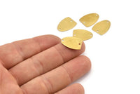 Brass Oval Charm, 25 Raw Brass Oval Connectos With 2 Holes, Earrings, Findings (17x13x0.50mm) D1048