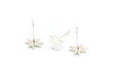 Silver Star Earring, 12 - 925 Silver Lincoln Star Stud Earrings (8x0.60mm) ST03