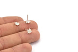 Silver Star Earring, 12 - 925 Silver Lincoln Star Stud Earrings (8x0.60mm) ST03