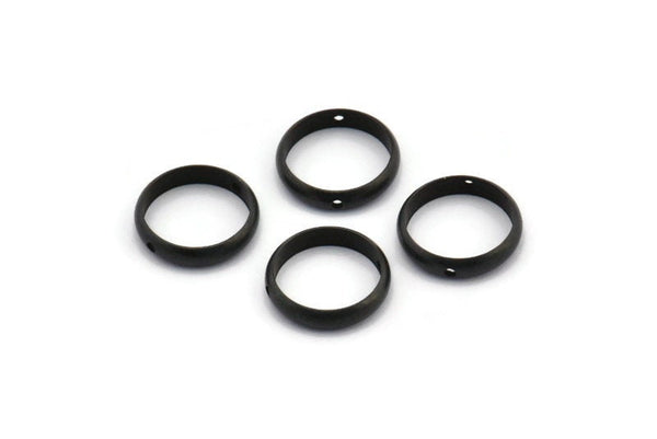 12mm Circle Connector, 25 Oxidized Brass Black Circle Ring Connector With 2 Holes, Findings (12x2.5mm) BS 1852 S331