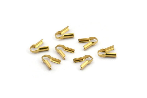 Snake Chain End Caps, 50 Raw Brass Snake Chain Parts, End Caps, Jewelry Findings (1.2mm) Bs 1652m