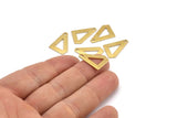 Brass Triangle Charm, 24 Raw Brass Triangle Charm Earrings With 1 Hole, Findings (18x13x0,80mm) D0712