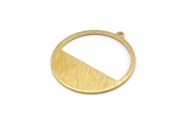 Brass Round Charms, 12 Raw Brass Textured Round Charms With 1 Loop, Pendants, Earrings, Findings (26x0.80mm) D0613