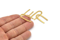 Brass Geometric Blank, 24 Raw Brass U Shaped Blanks, Charms, Findings (27x13x0.50mm) D1346