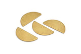 Semi Circle Blank, 10 Raw Brass Half Moon Blanks Without Holes (28x13x1mm) D978