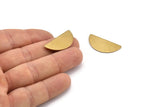 Semi Circle Blank, 10 Raw Brass Half Moon Blanks Without Holes (28x13x1mm) D978