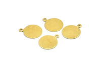 Round Brass Findings, 20 Raw Brass Round Tags, Charms, Findings, Stamping Tags (13mm) Brs90 A0220