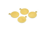 Round Brass Findings, 20 Raw Brass Round Tags, Charms, Findings, Stamping Tags (13mm) Brs90 A0220