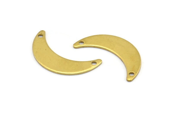 Pirinç Ay Tılsımı, 2 Delikli 12 Ham Pirinç Hilal Ay Tılsımı, Bulgular (25x13x1mm) A2137