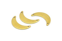 Pirinç Ay Tılsımı, 2 Delikli 12 Ham Pirinç Hilal Ay Tılsımı, Bulgular (25x13x1mm) A2137