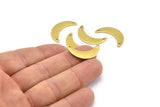 Pirinç Ay Tılsımı, 2 Delikli 12 Ham Pirinç Hilal Ay Tılsımı, Bulgular (25x13x1mm) A2137