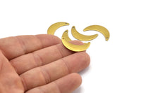 Brass Moon Charm, 12 Raw Brass Crescent Moon Charms With 1 Hole, Findings (25x13x1mm) A2130