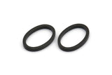 Black Oval Charm, 12 Oxidized Brass Black Oval Connectors (13x19x2mm) BS 1738 S715