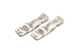 Gümüş Dikdörtgen Charm, 1 Delikli 8 Antik Gümüş Kaplamalı Pirinç Dalgalı Dikdörtgen Charm, Küpeler, Bulgular (36x10x0,60 mm) D857 H0772