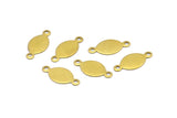 Brass Oval Connector, 50 Raw Brass Oval Tag Connectors, Charms, Findings, Stamping Tag (16x7mm) Brs105-1 A0286