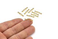 Brass Diamond Connector, 50 Raw Brass Diamond Connectors, Charms, Pendant, Findings With 2 Holes (18x3mm) Brs 168 A0305