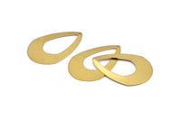 Brass Drop Charm, 6 Raw Brass Drop Charms With 1 Hole, Earrings, Pendants, Findings (41x28x0.80mm) D1060